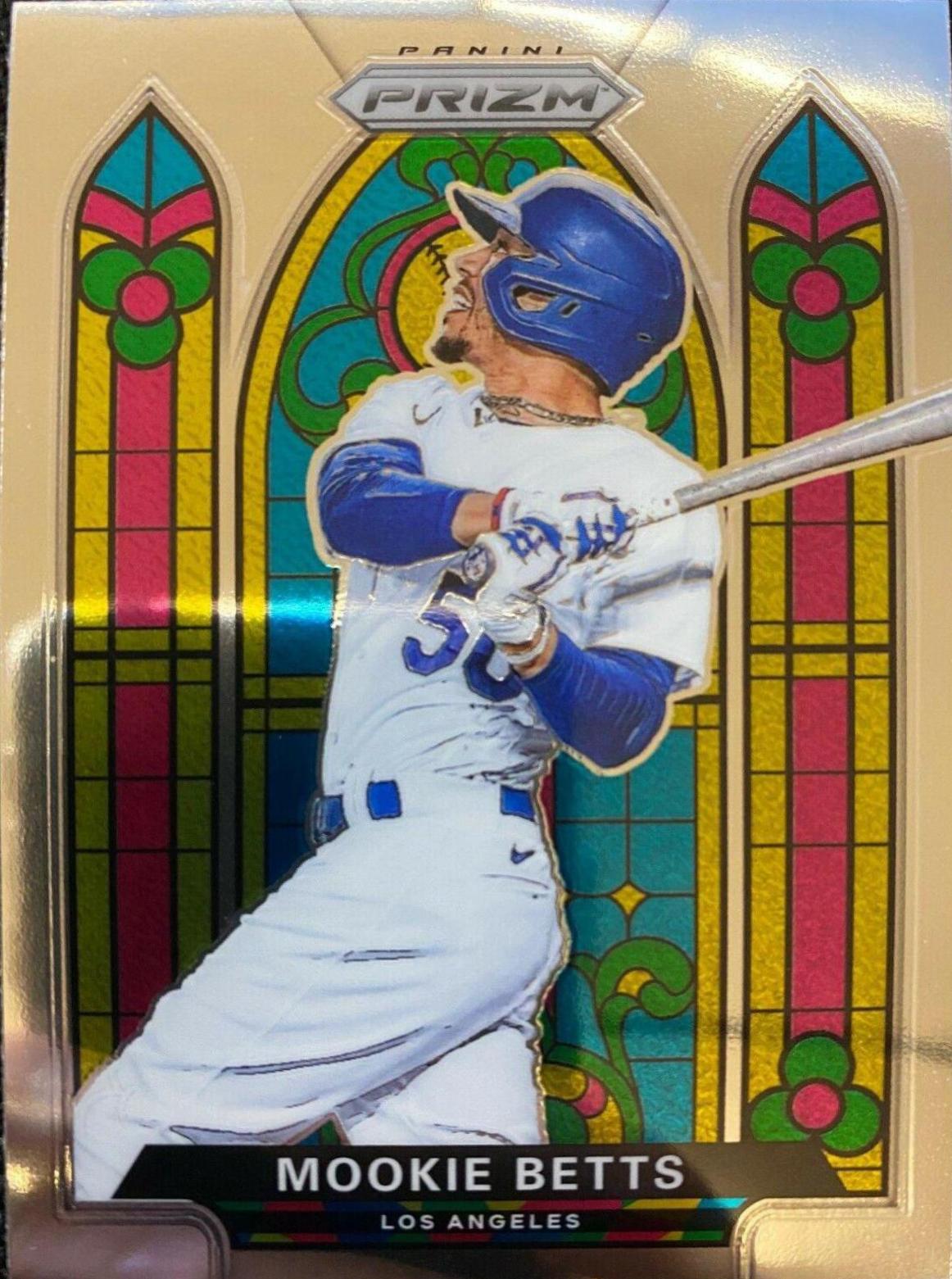 Mookie Betts #SG-2 Baseball Cards 2021 Panini Prizm Stained Glass