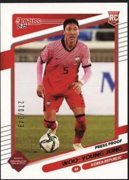 Woo young Jung #139 Soccer Cards 2021 Panini Donruss Road to Qatar