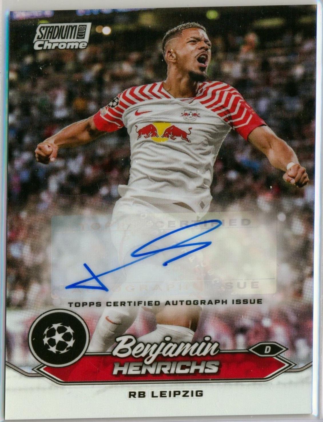 Benjamin Henrichs #CA-BH Soccer Cards 2023 Topps Stadium Club Chrome UEFA Autograph