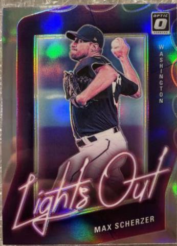 Max Scherzer #LO11 Baseball Cards 2021 Panini Donruss Optic Lights Out