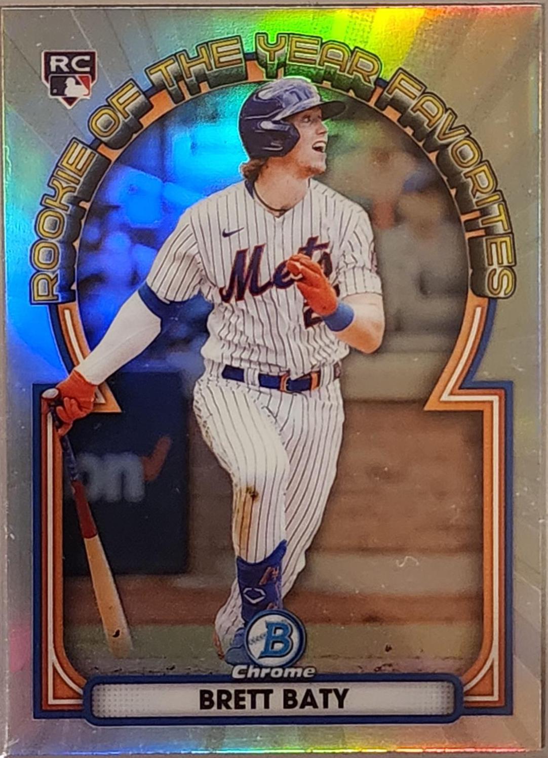 Brett Baty #ROYF-3 Baseball Cards 2023 Bowman Chrome Rookie of the Year Favorites