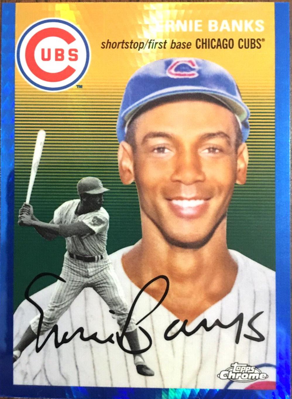 Ernie Banks [Blue Mini-Diamond Refractor] #445
