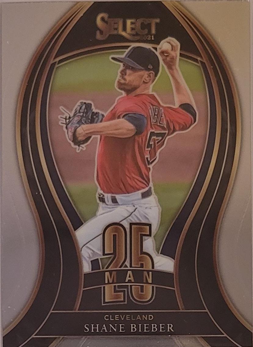 Shane Bieber #25M-9 Baseball Cards 2021 Panini Select 25 Man