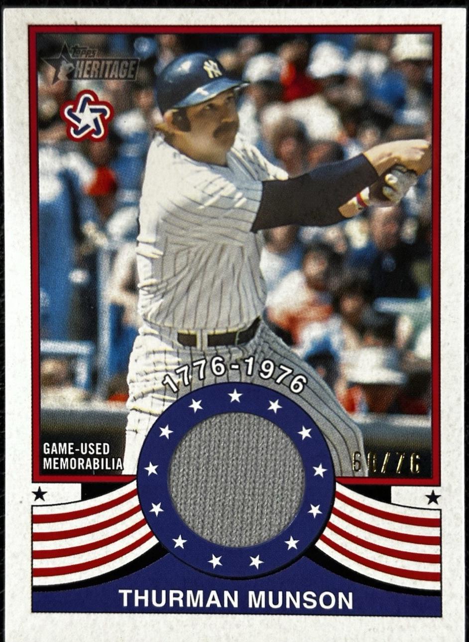 Thurman Munson #BR-TM Baseball Cards 2025 Topps Heritage Bicentennial Relic