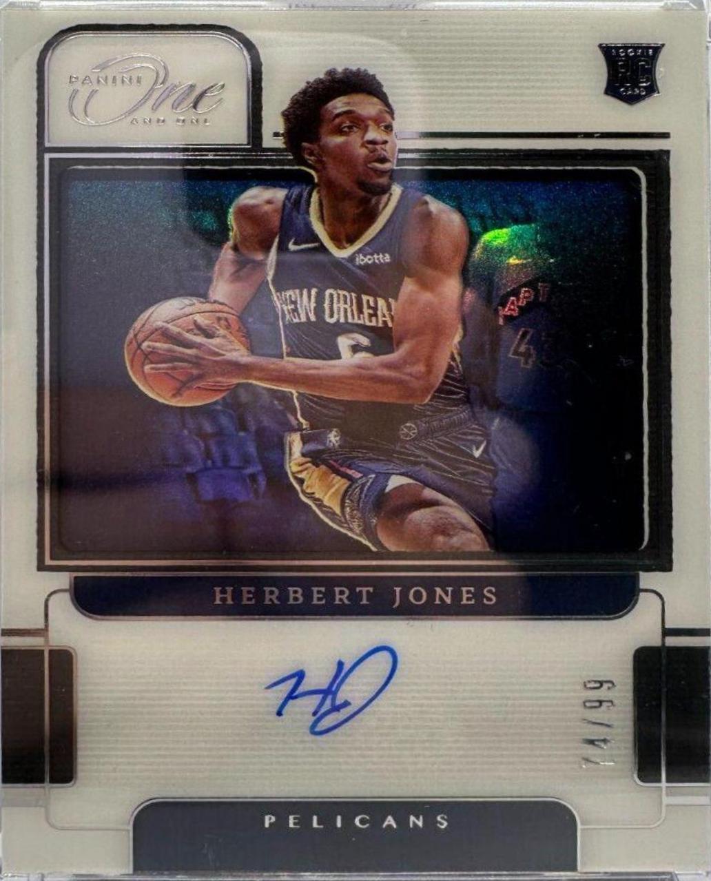 Herbert Jones #RA-HJN 2021 Panini One And One Rookie Autographs Basketball