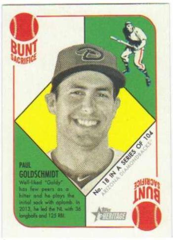 Paul Goldschmidt #18 Baseball Cards 2015 Topps Heritage '51 Collection
