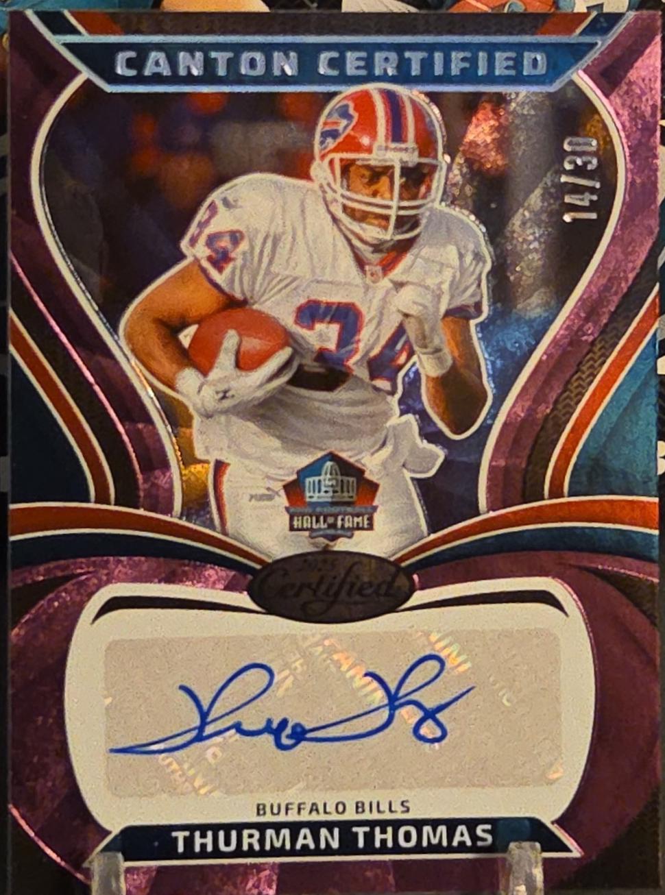 Thurman Thomas #CAN-TTH 2025 Panini Certified Canton Signature Football