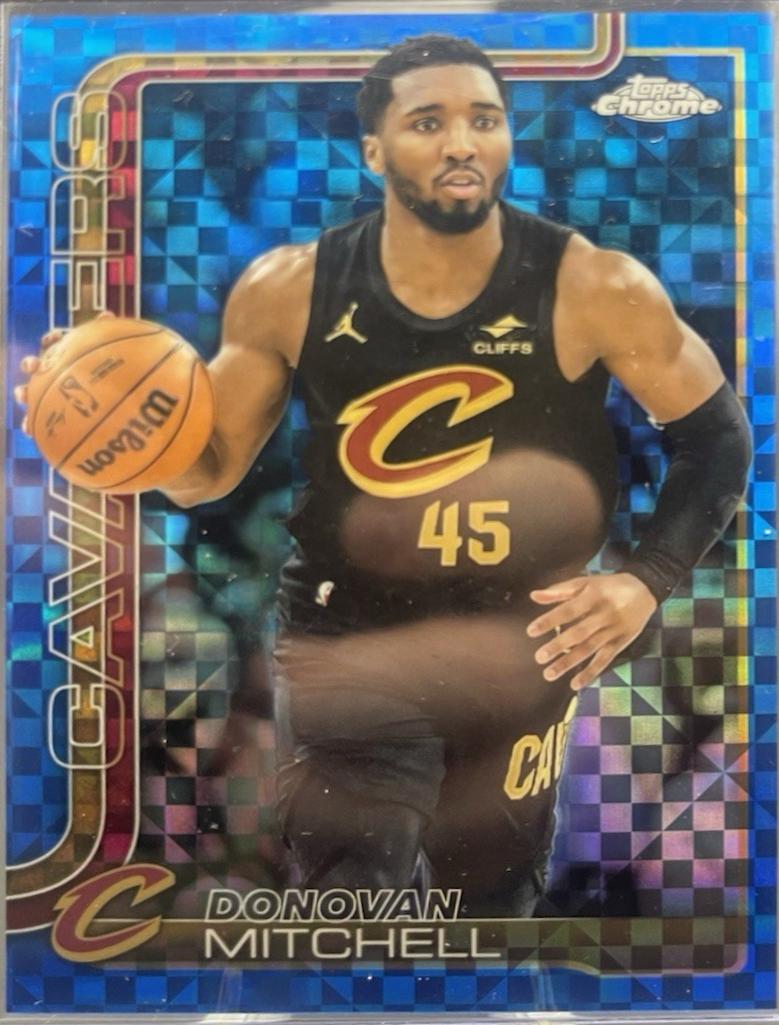 2025 Topps Chrome Donovan Mitchell [Blue X-Fractor] #69 card