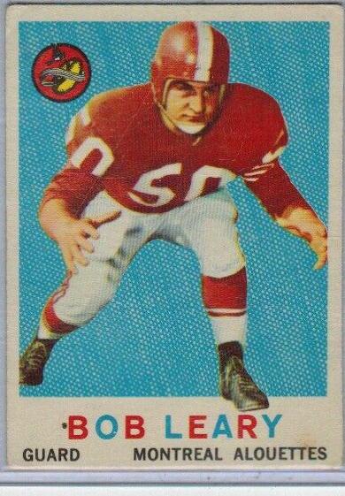 Bob Leary #36 Football Cards 1959 Topps CFL