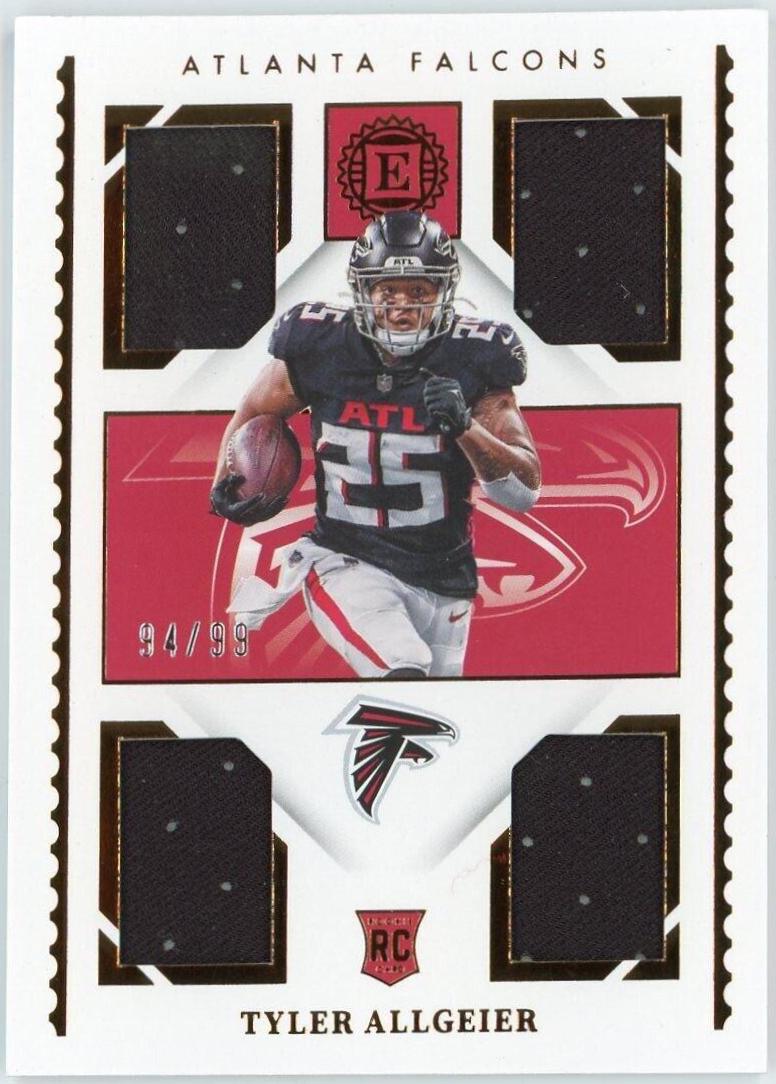 Tyler Allgeier #RQM-32 2022 Panini Encased Football Rookie Quad Memorabilia