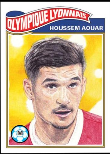 Houssem Aouar #139 Soccer Cards 2020 Topps Living UEFA Champions League