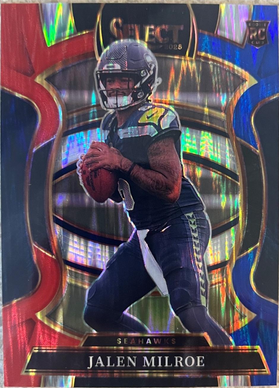 Jalen Milroe [Red Blue Prizm Shock] #14 Prices | 2025 Panini