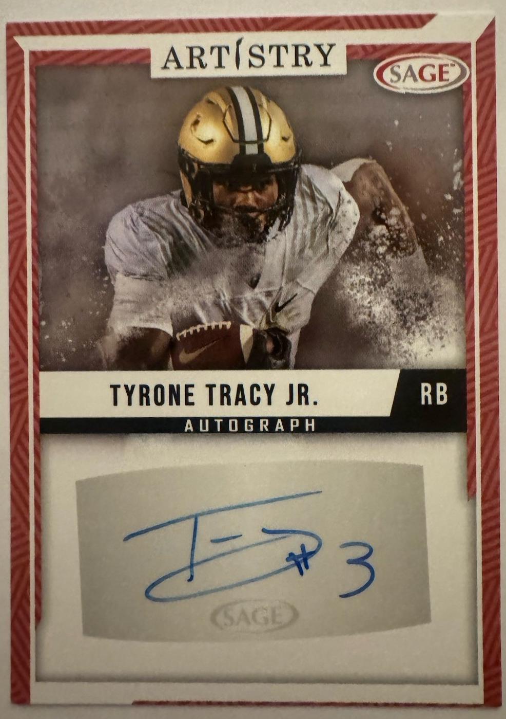 Tyrone Tracy Jr. #ART-TTJ 2024 Sage Artistry Autograph Football