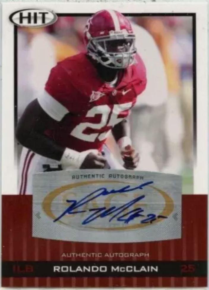 Rolando McClain #A25 Football Cards 2010 Sage Hit Autographs