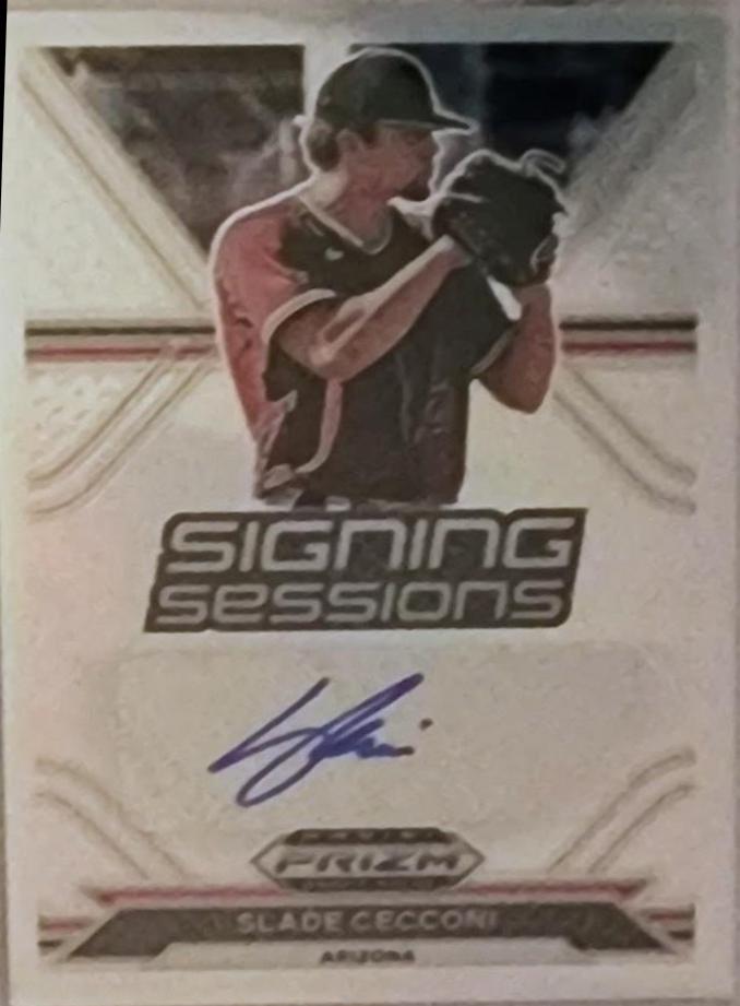Slade Cecconi #5 Baseball Cards 2021 Panini Prizm Draft Picks Signing Sessions Autographs