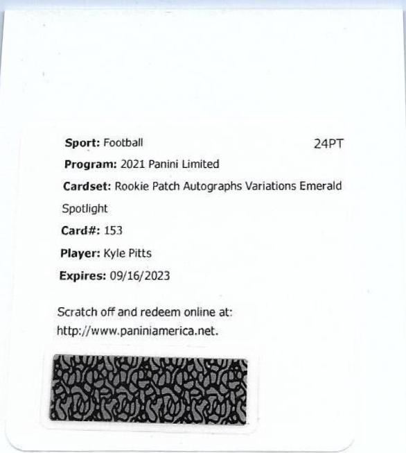 Kyle Pitts [Patch Autograph Emerald Spotlight] #153