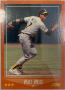 Walt Weiss #102T Baseball Cards 1988 Score Traded