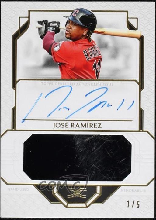 Jose Ramirez #DHCAV-JR Baseball Cards 2024 Topps Definitive Helmet Collection Autograph
