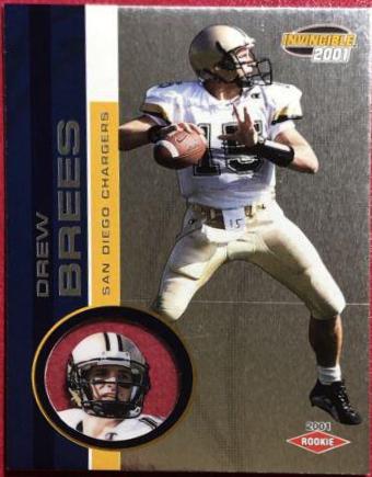 Drew Brees #289 Football Cards 2001 Pacific Invincible