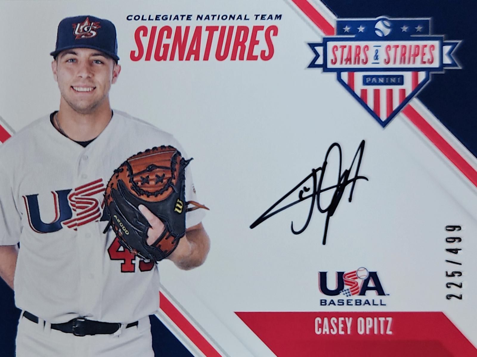 Casey Opitz #CNT CO Baseball Cards 2020 Panini Stars & Stripes USA College National Team Signatures