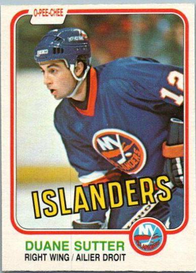 Duane Sutter #211 Hockey Cards 1981 O-Pee-Chee