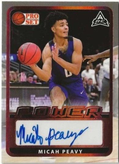 Micah Peavy #BA-MP1 2021 Pro Set Power Autograph Basketball