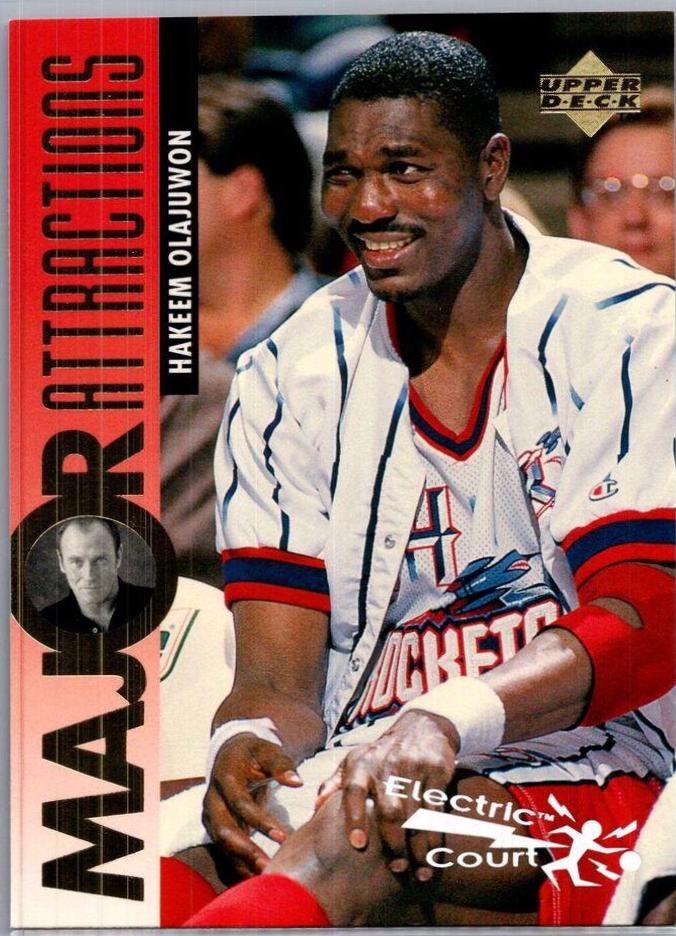 Hakeem Olajuwon #343 Basketball Cards 1995 Upper Deck Electric Court