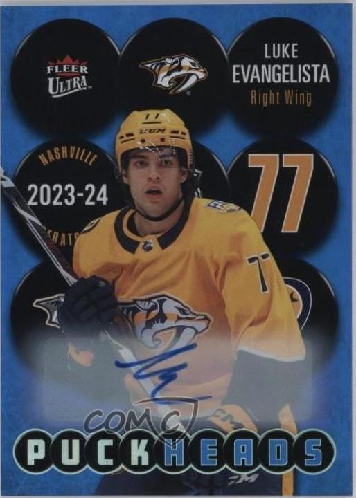 Luke Evangelista #PH-7 2024 Fleer Ultra Puckheads Autograph Hockey
