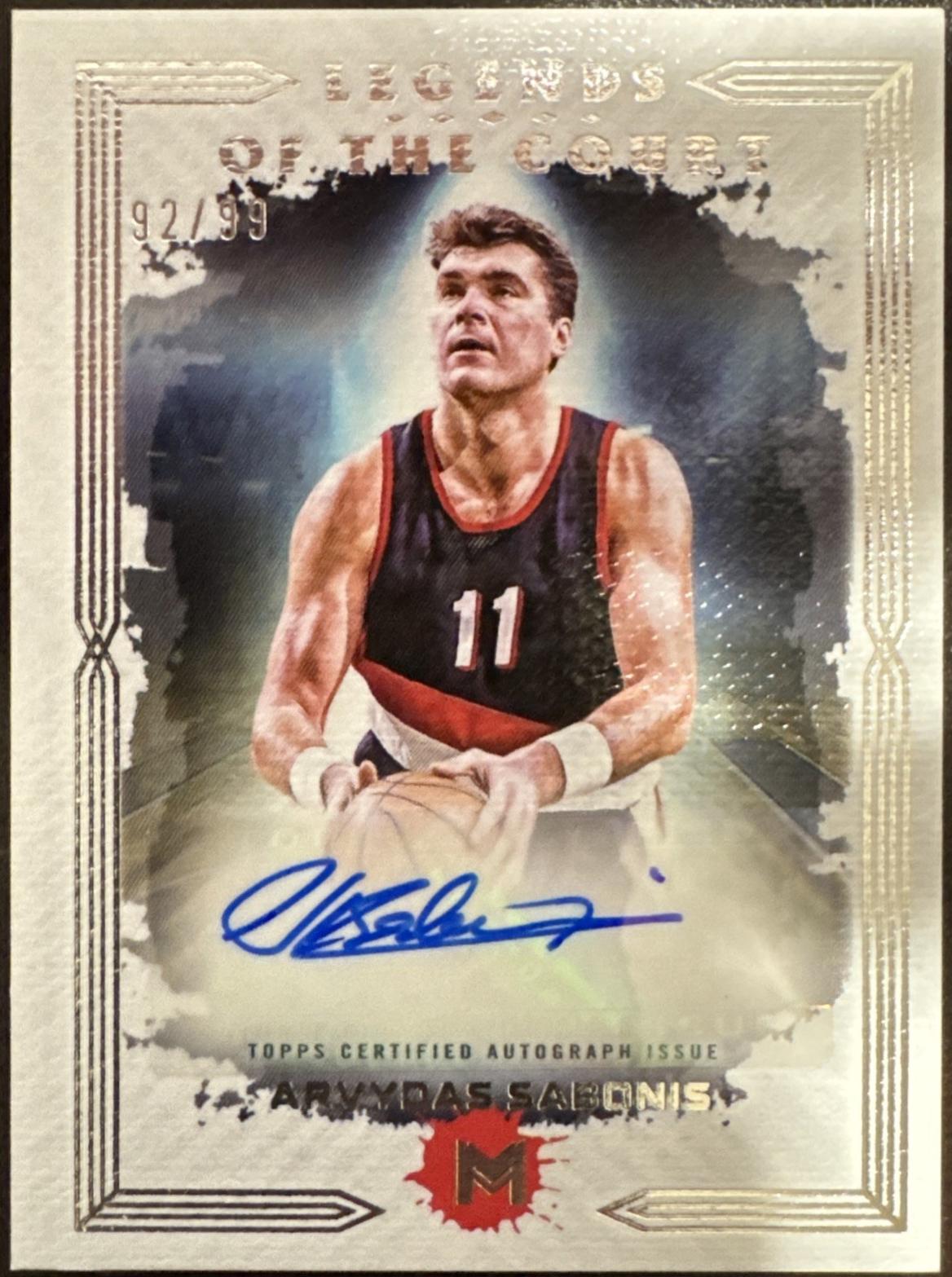 Arvydas Sabonis #LCS-AS Basketball Cards 2023 Topps Motif Legends of the Court Signature