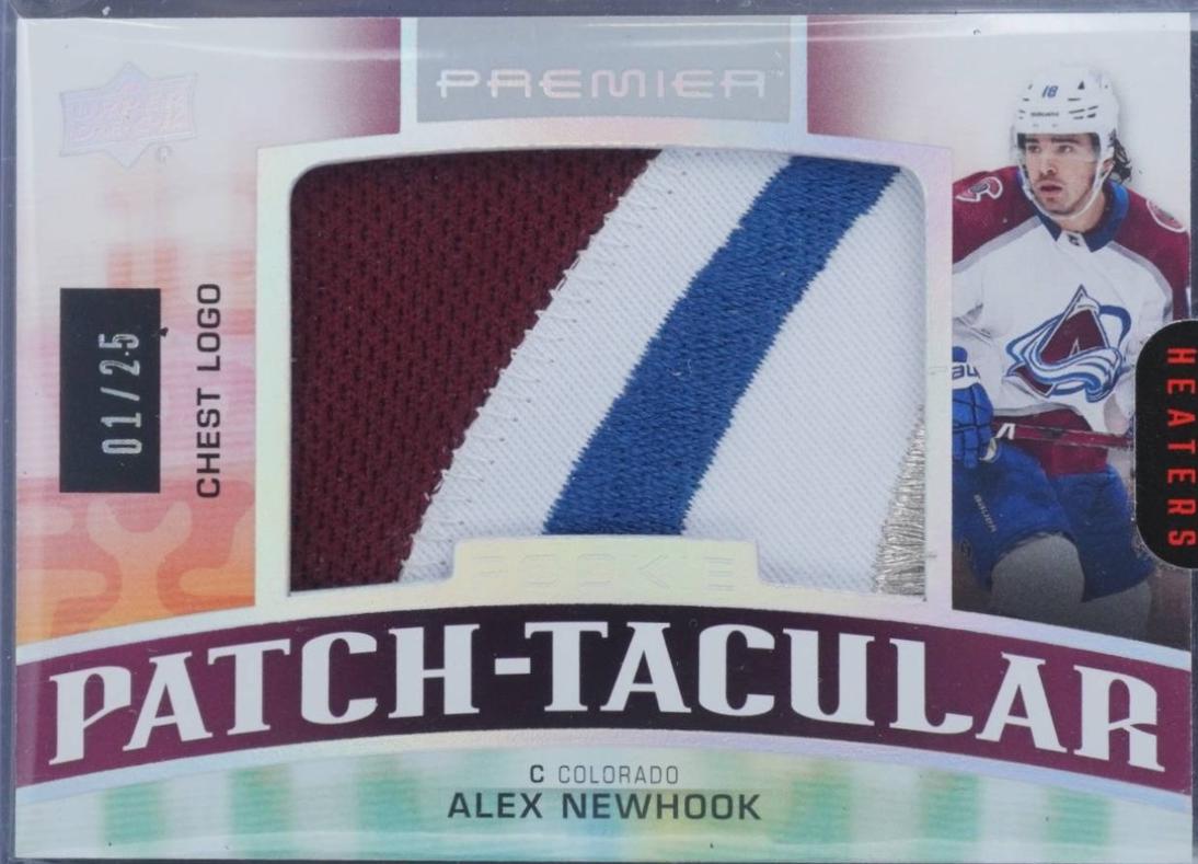 Alex Newhook #RPT-AN 2021-22 Upper Deck Premier Hockey Rookie Patch-Taculars Chest Logos