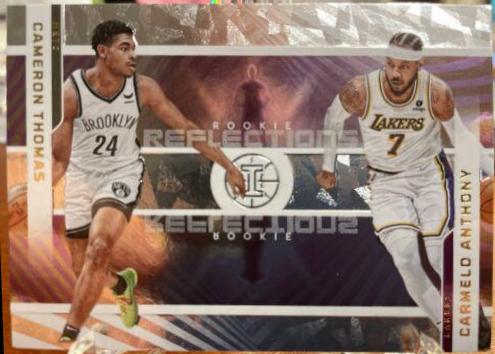 Cameron Thomas, Carmelo Anthony #20 Basketball Cards 2021 Panini Illusions Rookie Reflections