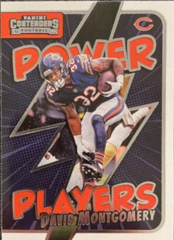 David Montgomery #PWR-DMO Football Cards 2022 Panini Contenders Power Players