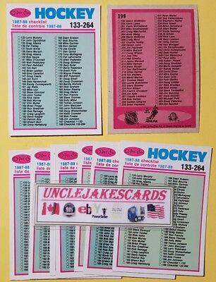 Checklist 133-264 #198 Hockey Cards 1987 O-Pee-Chee