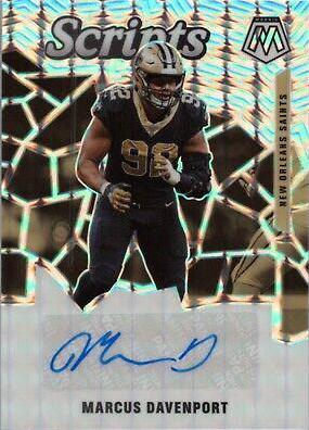 Marcus Davenport #S23 Football Cards 2020 Panini Mosaic Scripts