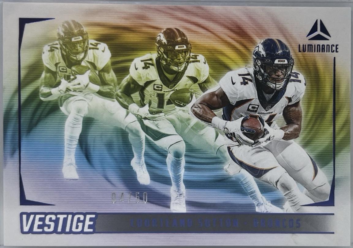 Courtland Sutton #VES-CSN Football Cards 2024 Panini Luminance Vestige
