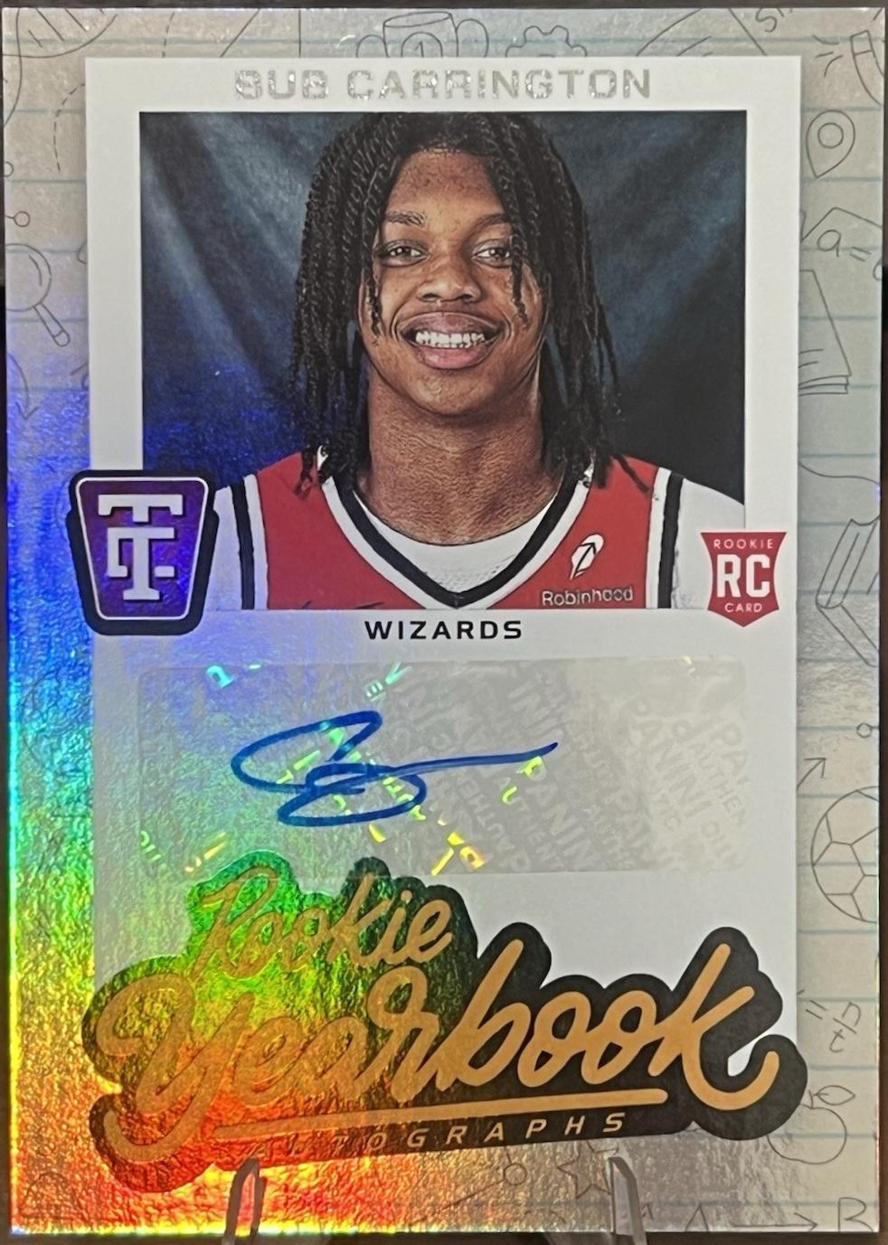 Bub Carrington #RYA-BUB Basketball Cards 2024 Panini Totally Certified Rookie Yearbook Autograph