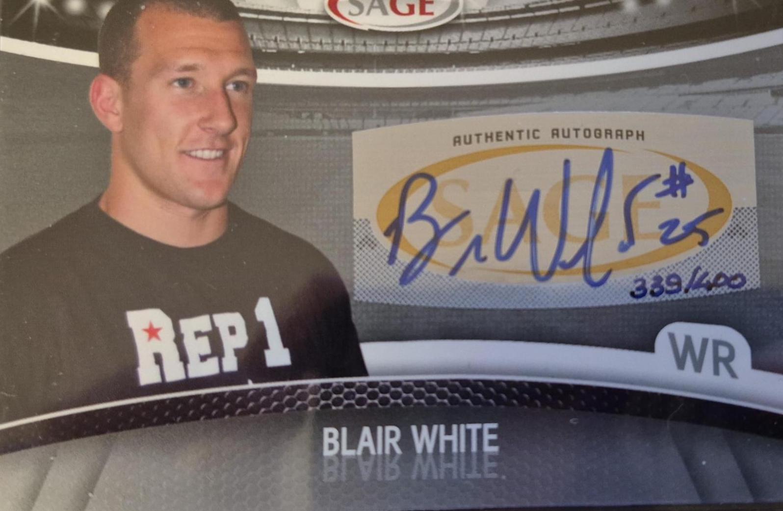 Blair White #A-52 2010 Sage Autographs Football