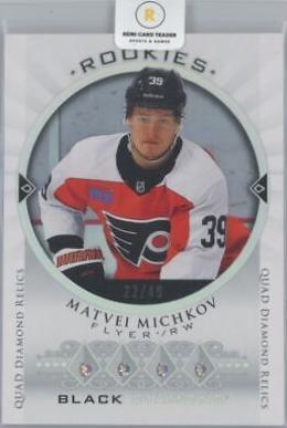 Matvei Michkov #BDRR-MM Hockey Cards 2024 Upper Deck Black Diamond Retro Relic Rookie Quad