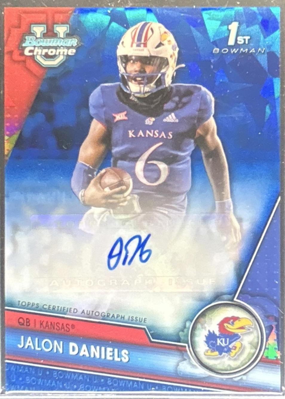 Jalon Daniels #PA-JAD 2023 Bowman Chrome University Sapphire Prospect Autographs Football
