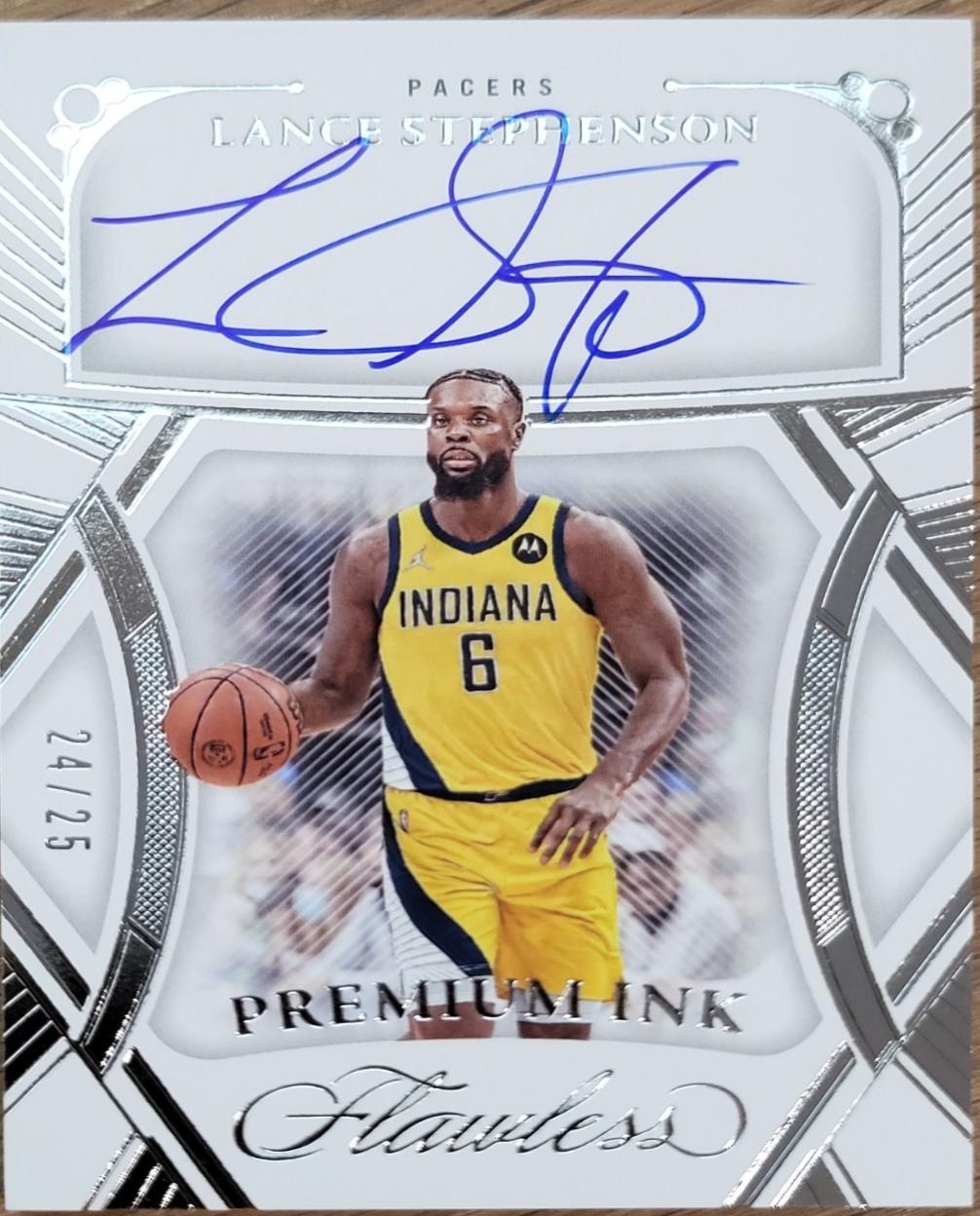 Lance Stephenson #7 Basketball Cards 2023 Panini Flawless Premium Ink