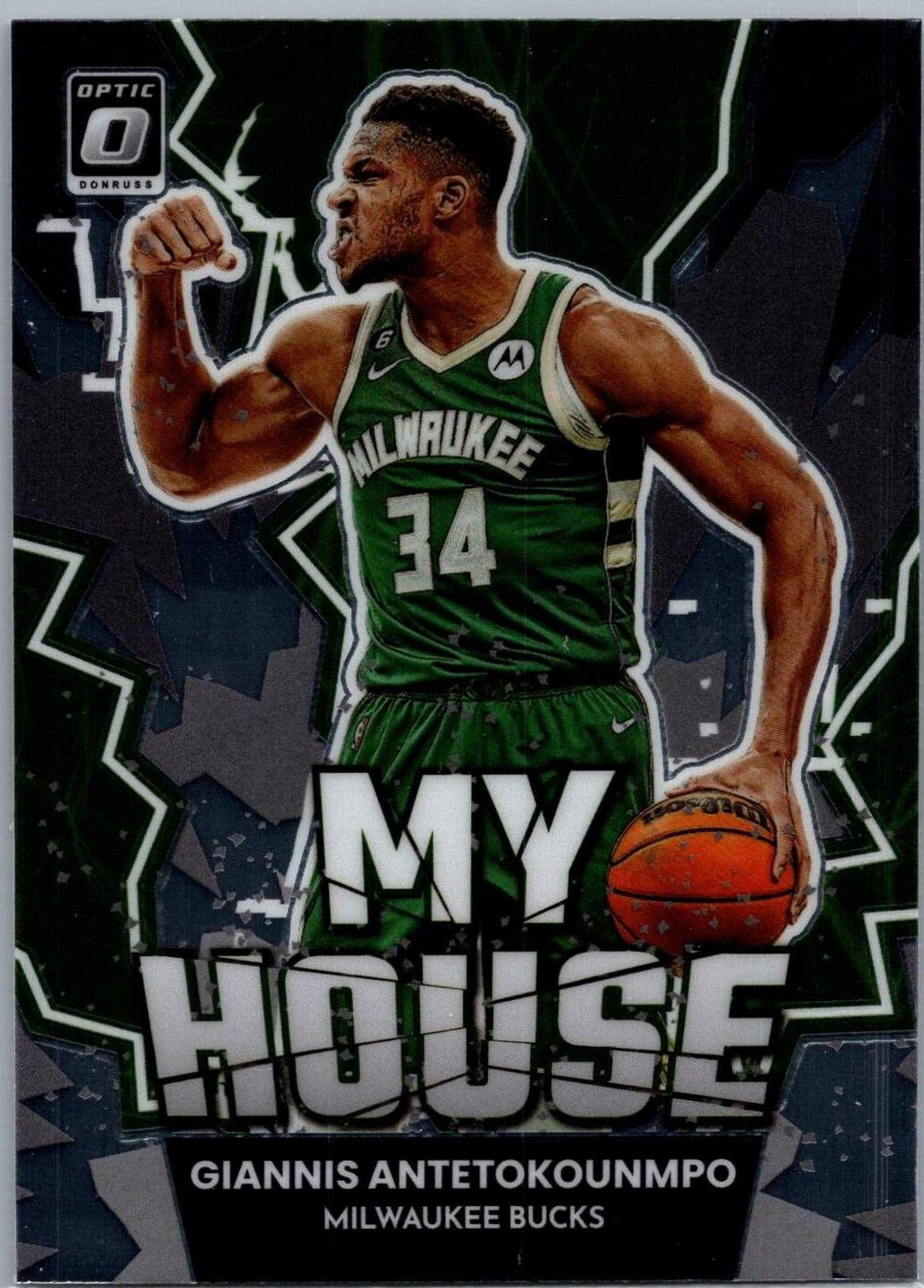 Giannis Antetokounmpo #6 Basketball Cards 2022 Panini Donruss Optic My House