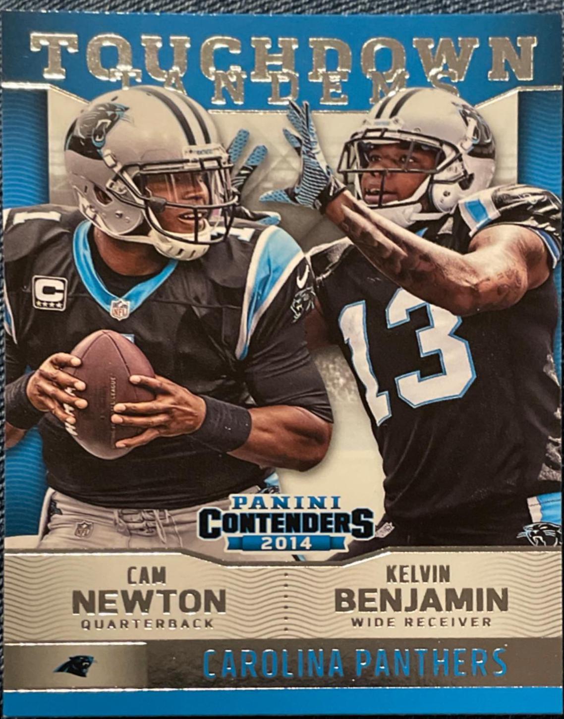 cam newton,kelvin benjamin touchdown tandems #4 Football Cards 2014 Panini Contenders