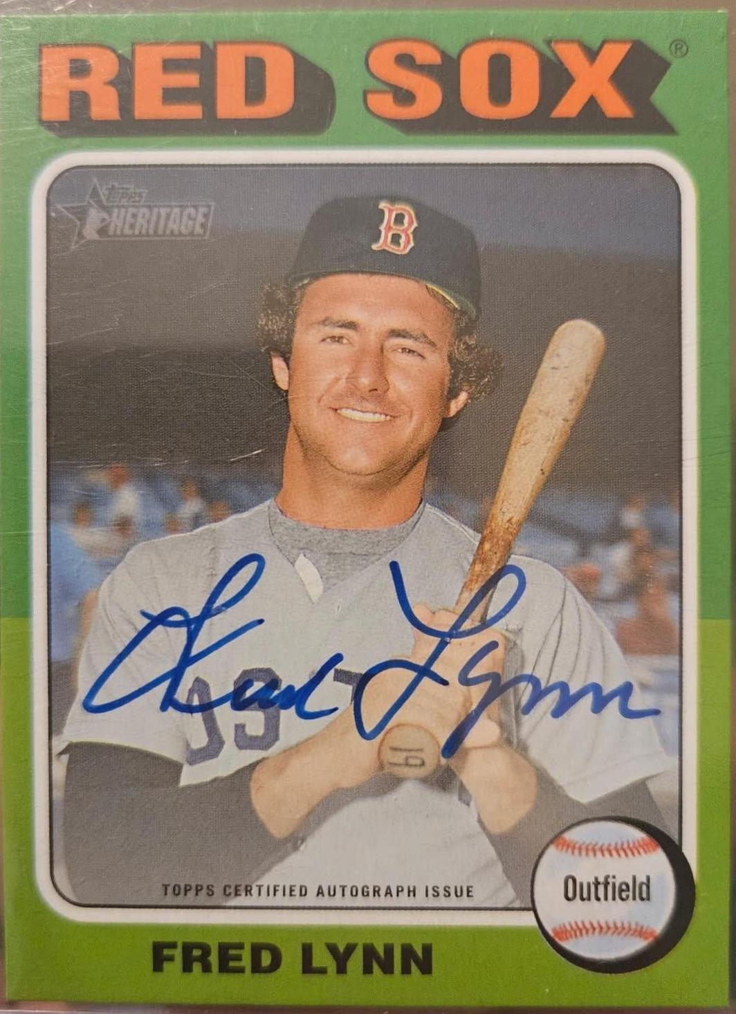Fred Lynn Boston #ROA-FL Baseball Cards 2024 Topps Heritage Mini Real One Autograph