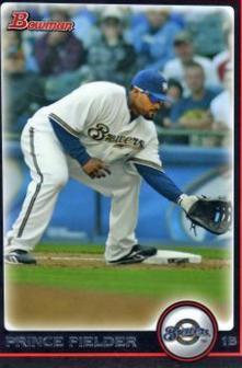 Prince Fielder #50 Baseball Cards 2010 Bowman