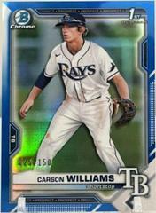 Carson Williams [Blue Refractor] #BDC-180 Baseball Cards 2021 Bowman Draft Chrome Prices