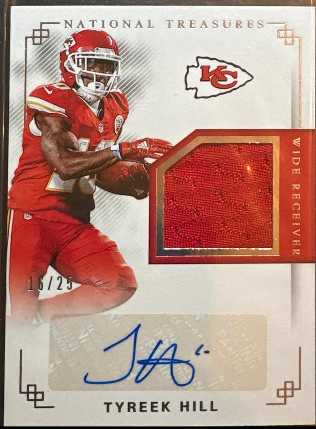 Tyreek Hill #MS-THL Football Cards 2017 Panini National Treasures Material Signatures