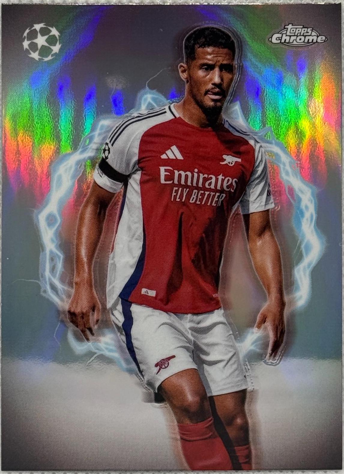 William Saliba #CP-19 2024 Topps Chrome UEFA Circle Of Power