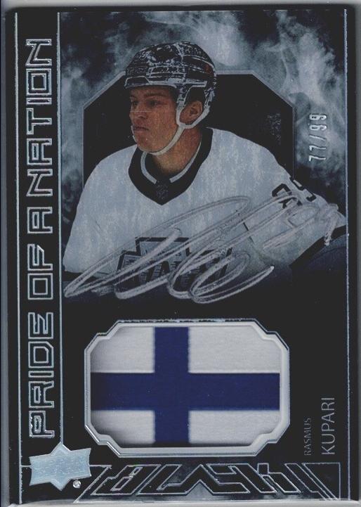 Rasmus Kupari #PON-RK Hockey Cards 2023 SPx UD Black Pride of a Nation Auto Patch