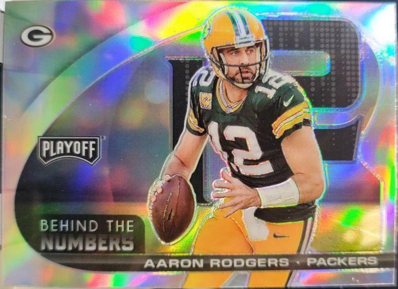 Aaron Rodgers #BTN-ARO Football Cards 2021 Panini Playoff Behind the Numbers