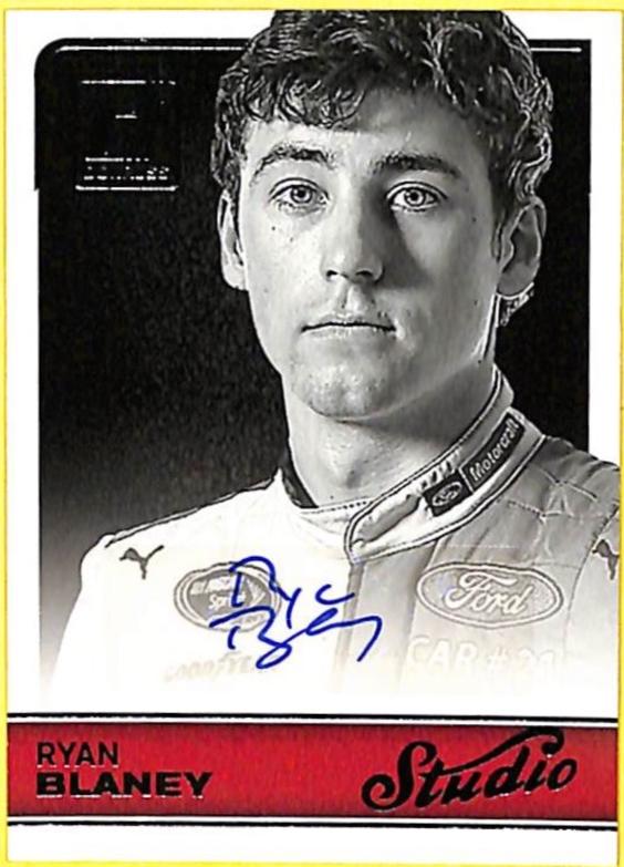 Ryan Blaney #ST-RB Racing Cards 2017 Panini Donruss Nascar Studio Signatures